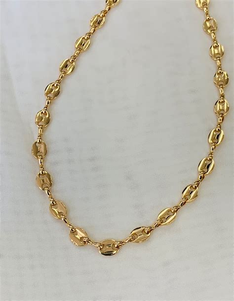 gucci link choker chain|Gucci link chain 14k.